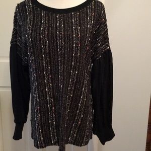 NEW Anthropologie Deletta Black/multi sweater